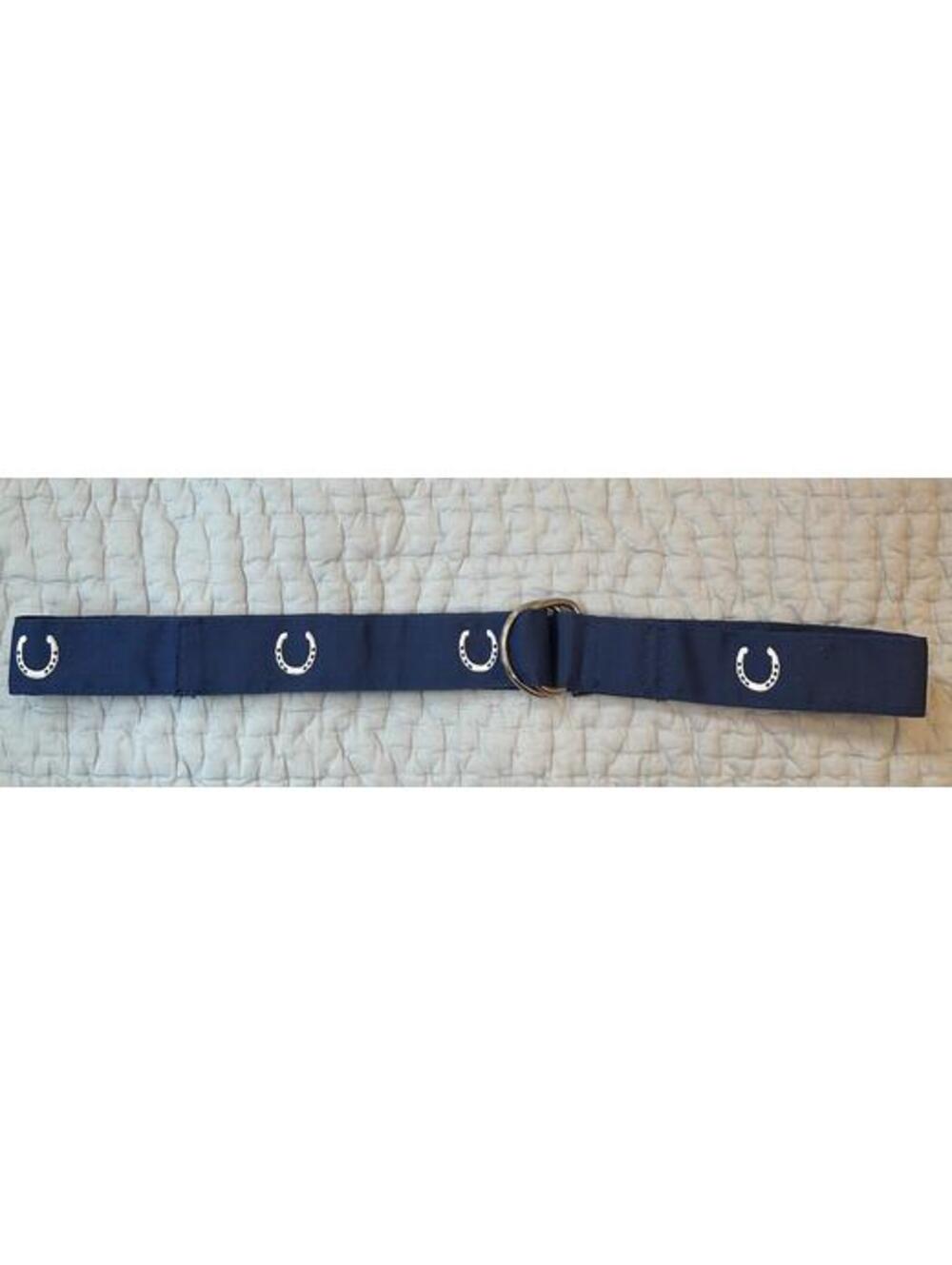 M Vineyard Vines navy d-ring belt embroidered horseshoe equestrian